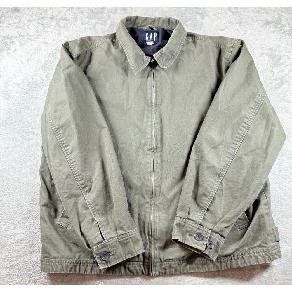 Vintage 90s Y2K Gap Full Zip Cotton Coaches Jacket Green L